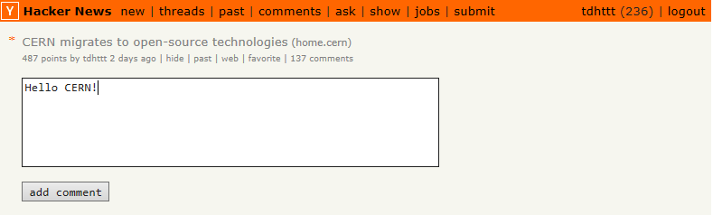 HN post image.